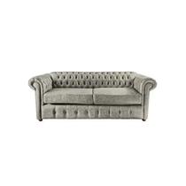 Sofá Chesterfield Capitone Luis XV Vicenzo Couro Eco Cinza 1,80M / Decoracao, sala tv estar, recepçao