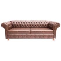 Sofá Chesterfield Capitone Luiz XV Corano Marrom 2,30cm Sofá Chesterfield Capitone Luiz XV Corano Marrom 2,30cm