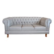Sofá Chesterfield Capitone Luiz XV Corano Marrom 2,30cm