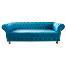 Sofá Chesterfield Capitone Luiz XV Suede Acqua 1,80M / Decoracao, sala tv estar, recepçao Sofá Chesterfield Capitone Luiz XV Suede Acqua 1,80M / Decoracao, sala tv estar, recepçao