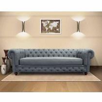 Sofá Chesterfield Cinza 2,5 cm