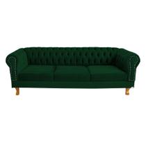 Sofá Chesterfield Duque 3 lugares 1,80 - Suede Verde Musgo / sala de estar, recepção, barbearia