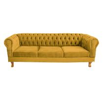 Sofá Chesterfield Duque 3 lugares 2M - Suede Amarelo / sala de estar, recepção, barbearia Sofá Chesterfield Duque 3 lugares 2M - Suede Amarelo / sala de estar, recepção, barbearia