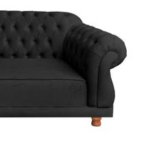 Sofá Chesterfield Elisabeth 1,80 - Suede Preto / sala de estar, recepção, barbearia