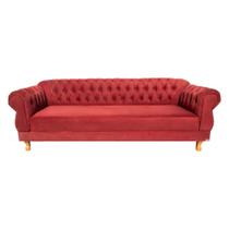 Sofá Chesterfield Elisabeth 1,80 - Suede Vermelho / sala de estar, recepção, barbearia Sofá Chesterfield Elisabeth 1,80 - Suede Vermelho / sala de estar, recepção, barbearia