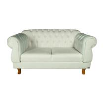 Sofá Chesterfield Elisabeth 2 Lugares 1.50M Suede Branco/ consultório, decoração, sala de estar, dentista