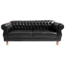 Sofá Chesterfield Elisabeth 2M - Corano Preto / sala de estar, recepção, barbearia