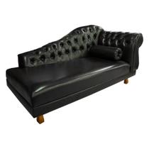 Sofá Chesterfield Elisabeth Divã 1,43m- Corano preto/ decoração, sala, consultório, psicólogo