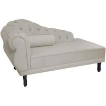 Sofá Chesterfield Elisabeth Divã 1,43m- Suede Bege / decoração, sala, consultório, psicólogo
