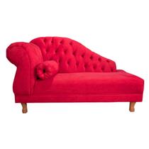 Sofá Chesterfield Elisabeth Divã 1,43m- Suede Vermelho / decoração, sala, consultório, psicólogo