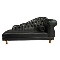 Sofá Chesterfield Elisabeth Divã 1,60m- Corano Preto / decoração, sala, consultório, psicólogo