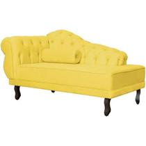 Sofá Chesterfield Elisabeth Divã 1,60m- Veludo Amarelo / decoração, sala, consultório, psicólogo