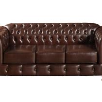 Sofá Chesterfield Luís Xv 3 Lugares Retrô Decoração Marrom Café Sofá Chesterfield Luís Xv 3 Lugares Retrô Decoração Marrom Café