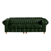 Sofá Chesterfield Luís XV 4 Lugares Vintage Retrô Capitonê material sintético Sofá Chesterfield Luís XV 4 Lugares Vintage Retrô Capitonê material sintético