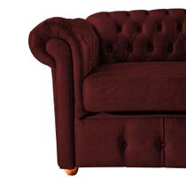 Sofá Chesterfield Luiz XV 1,80M - Couro Eco Bordo / Recepção, moveis, sala, decoração - Novo Encanto