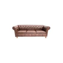 Sofá Chesterfield Luiz XV 2,30 Corano Marrom / Sala, Recepção, decoração - Novo Encanto