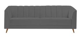 Sofá Chesterfield Luxo Camel 3 Lugares Suede Cinza