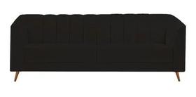 Sofá Chesterfield Luxo Camel 3 Lugares Suede Preto