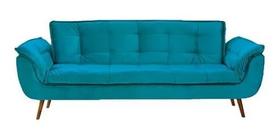 Sofá Chesterfield Luxo Opala SALA/RECEPÇÃO/ESCRITÓRIO SUEDE AZUL THIFANY