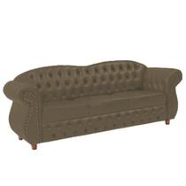 Sofá Chesterfield Merlo 3 lugares 1,80 - Suede Bege / Decoração, recepção, Barbearia, sala tv estar