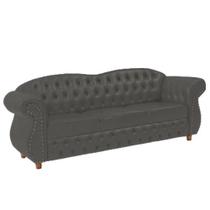 Sofá Chesterfield Merlo 3 lugares 1,80 - Suede Cinza Chumbo / Decoração, recepção, Barbearia, sala tv estar