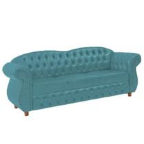 Sofá Chesterfield Merlo 3 lugares 1,80 - Suede Tiffany / Decoração, recepção, Barbearia, sala tv estar