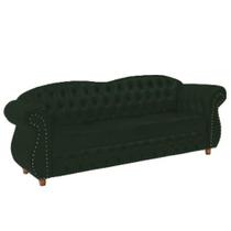 Sofá Chesterfield Merlo 3 lugares 2,30 - Veludo Verde Musgo / Decoração, recepção, Barbearia, sala tv estar Sofá Chesterfield Merlo 3 lugares 2,30 - Veludo Verde Musgo / Decoração, recepção, Barbearia, sala tv estar