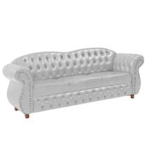 Sofá Chesterfield Merlo 3 lugares 2M - Corano Branco / Decoração, recepção, Barbearia, sala tv estar