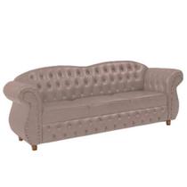 Sofá Chesterfield Merlo 3 lugares 2M - Veludo Rose / Decoração, recepção, Barbearia, sala tv estar