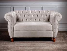 Sofá Chesterfield Nobreza 2 Lugares Retrô Vintage com Captnoê Sofá Chesterfield Nobreza 2 Lugares Retrô Vintage com Captnoê