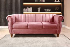 Sofá Chesterfield Realeza 3 Lugares Decoração Retrô