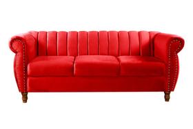 Sofá Chesterfield Realeza 3 Lugares Decoração Vintage Sala Recepção Retrô