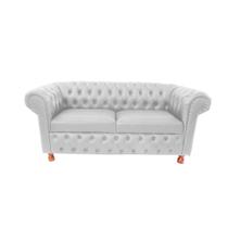Sofa Chesterfield Victorio 2,30M - C. Eco. Branco/ Recepção, sala de estar, barbeiro, salão de beleza