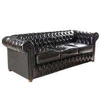 Sofá Chesterfield Victório 3 Lugares 2,30 - Corano Preto / Decoração, recepção, sala tv estar Sofá Chesterfield Victório 3 Lugares 2,30 - Corano Preto / Decoração, recepção, sala tv estar