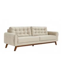 Sofá Clean 3 Lugares 210cm Bouclé Off White - Sallar Home