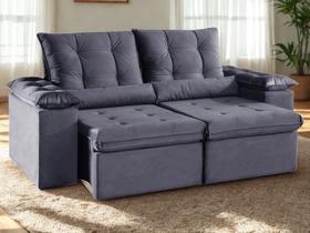 Sofa Colorado Retratil e Reclinavel 2,30 Metros Fernandes estofados Cor Veludo Cinza