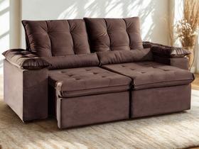 Sofa Colorado Retratil e Reclinavel 2,30 Metros Fernandes estofados Cor Veludo Marrom