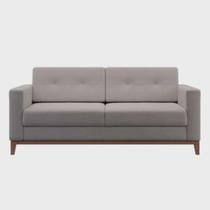 Sofá Com 3 Lugares Living Pés E Base Madeira Em Linho Cotton Sofá Com 3 Lugares Living Pés E Base Madeira Em Linho Cotton