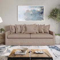 Sofá com Capa 100% Removível e Lavável Enseada 240cm Bege Claro Sofá com Capa 100% Removível e Lavável Enseada 240cm Bege Claro
