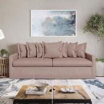 Sofá com Capa 100% Removível e Lavável Enseada 240cm Bege Escuro Sofá com Capa 100% Removível e Lavável Enseada 240cm Bege Escuro