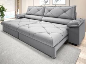 Sofá com Carregador USB e Molas no Assento Retrátil Reclinável Nice 2,10m Linho Soft - NETSOFAS