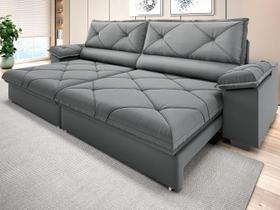 Sofá com Carregador USB e Molas no Assento Retrátil Reclinável Nice 2,50m Velosuede - NETSOFAS