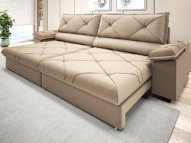 Sofá com Carregador USB e Molas no Assento Retrátil Reclinável Nice 2,90m Linho Soft- NETSOFAS