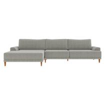 Sofá com Chaise Esquerda 354cm Índico Linho Cinza G52 - Gran Belo Sofá com Chaise Esquerda 354cm Índico Linho Cinza G52 - Gran Belo
