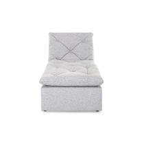 Sofá com Chaise Herval Flora, Linho Cinza