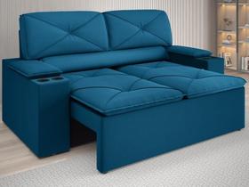 Sofá com Porta Copos Retrátil e Reclinável Pop 1,54m Velosuede Royal - NETSOFAS
