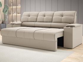 Sofá com Porta Copos Retrátil e Reclinável Tom 2,05m Velosuede - NETSOFAS Sofá com Porta Copos Retrátil e Reclinável Tom 2,05m Velosuede - NETSOFAS