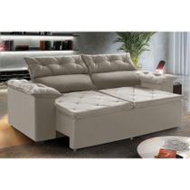 Sofá Compact 180 cm Retrátil e Reclinável com Molas Espirais Preto - WS ESTOFADOS