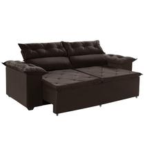 Sofá Compact 2 metros Retrátil e Reclinável com Molas Espirais Suede Marrom - Sofa na Web