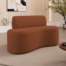Sofá Compacto Moderno Orgânico Sora 100cm Suede Terracota - Desk Design